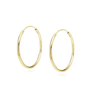 Cercei rotunzi argint Ø20 mm x 1,5 mm Creole placati cu aur galben DiAmanti KSZ1520EG-DIA (Argint 925‰ 1,2 g.)
